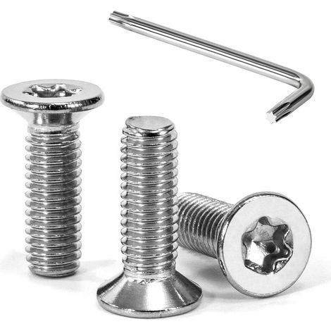 30 vis à tête fraisée torx m5 x 16 mm, acier inoxydable a2, filetage complet, clé t25 incluse, pour métal et bois (1/5)
