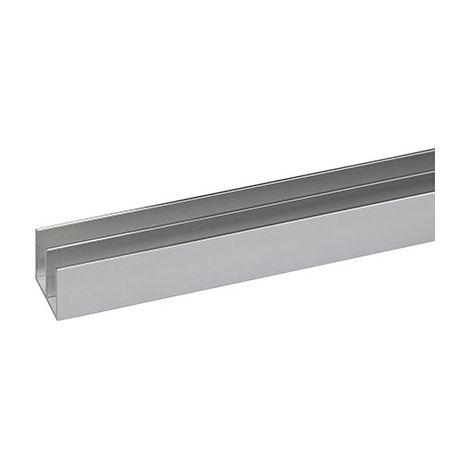 PROFILO CANALINA DOPPIA ARCANSAS - ALLUM ARGENTO LUX S.MM 1,0 MM 20X18 H.CM 100- 5 pezzi