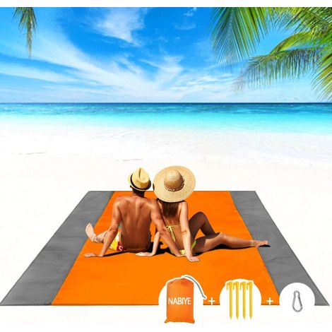 Bardusch-200210 cm Tapis Pique Niques Imperméable, Portable Tapis de Plage étanche au Sable Avec 4 Piquets pour Plage, Compact, Pic-nic, Le Jardin (1/5)