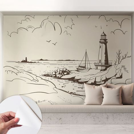 Carta da parati autoadesiva - impermeabile - murale da parete - decorazione murale - Paesaggio costiero 208x146 cm (1/5)