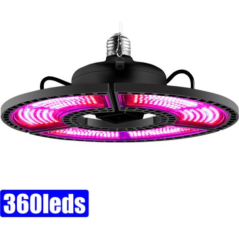 Lampe horticole réglable à trois feuilles repliables, éclairage de croissance pour serre, semis et floraison, lampe de rechange étanche pour plantes (1/3)