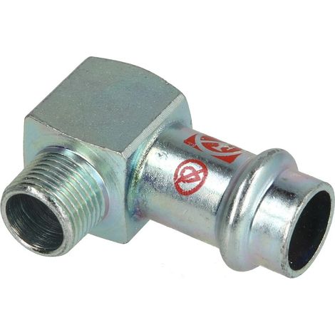Raccord à sertir en acier C équerre 15 mm x 3/8’’ F/FM contour V