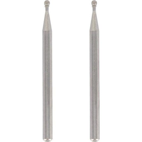 Fraises diamant Dremel lot de 2 Pointe ronde 2mm pour gravure verre, céramique, métal
