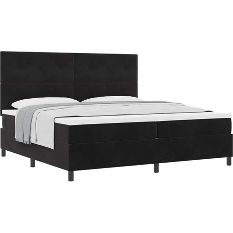 Maison Exclusive - Letto a molle con testiera Nero 200 x 200 cm Velluto (1/5)