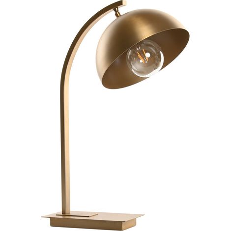 Lampara Sobremesa Acero Patinado 25X36X58 Dorado (1/5)