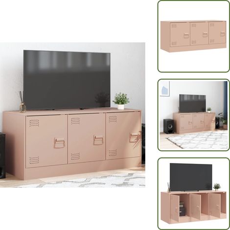 TV-Schrank Rosa 99x39x44 cm Stahl - TV-Schrank - Fernsehtisch - Fernsehkommode - Regal - Aufbewahrung (1/5)