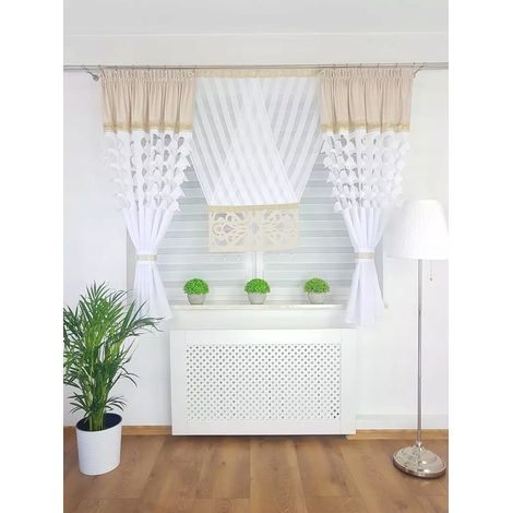 Pannello decorativo con tende - beige (1/5)