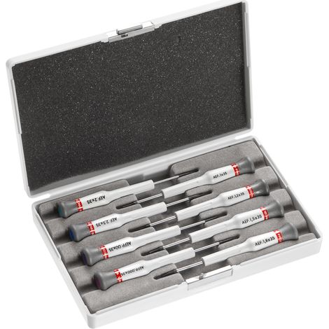 Facom – Coffret de 8 tournevis Micro-tech à lame remplaçable – 6 fentes et 2 Phillips – Longueur 35mm – Pour espaces confinés
