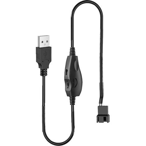 Câble Adaptateur d'alimentation 12V USB vers 3 Broches et 4 Broches pour Ventilateur PC avec Interrupteur et Régulateur de Vitesse (1/5)