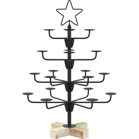 Metall-Weihnachtsbaum mit Halter KUOPIO 60 cm Stahl Schwarz vidaXL (1/5)