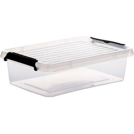 Five Simply Smart – Boîte de rangement basse 3L transparente – Dimensions L. 29,2 x P. 19,9 x H. 8 cm – Polypropylène pour rangement optimisé (1/3)