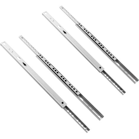 2 glissières à billes en acier pour tiroir, deux sections, 17 mm de (1/5)