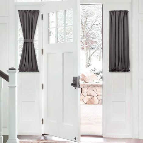 Rideau de porte occultant monobloc - rideau à œillets pour porte coulissante en verre, écran d'intimité, blocage de la lumière pour porte-fenêtre d'entrée