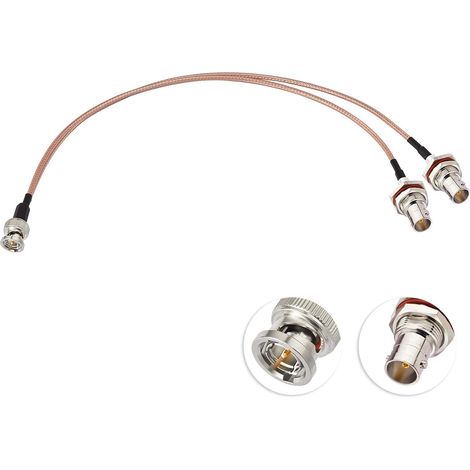 Câble Diviseur BNC 30cm BNC Mâle Vers Double Femelle Câble RG179 Répartiteur De Signal Vidéo Haute Définition Compatible Caméras De Surveillance Applications CCTV (1/5)