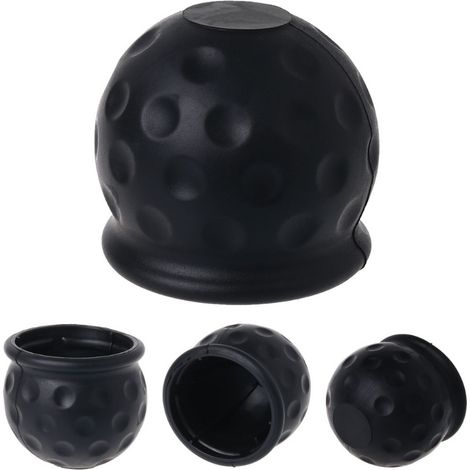 Sollbry 4 cubiertas de bola de remolque de 50 mm, de goma negra, tapa protectora de bola de enganche de remolque, tapa protectora de bola de remolque (goma) (1/5)