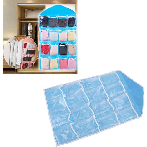 Organisateur de porte mural avec 16 poches - Polyester imperméable - 72x42cm - Housse de rangement pour vêtements, petits objets (1/5)