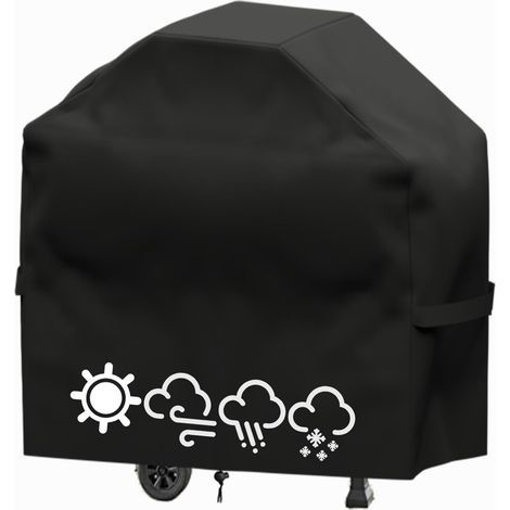 Grillabdeckung – 120 x 66 x 120 cm – Schutz vor UV-Strahlung, Wasser, Wind, Feuchtigkeit und Staub – Für Grills und Grillplatten im Freien – 1 Stück (1/5)
