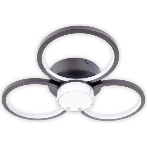 Deckenlampe Deckenleuchte Schlafzimmerlampe dimmbar LED Wohnzimmerlampe schwarz