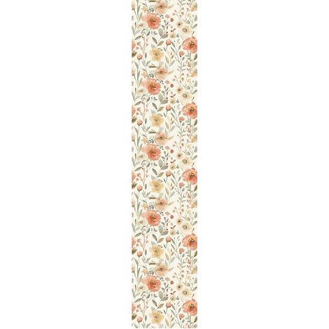 Papier Peint Intissé Pré-encollé Rouleau Wallpaper Fleurs Vintage Coquelicots Adhésif Décorative - 1 Roulle de H300 x L60 cm (1/4)