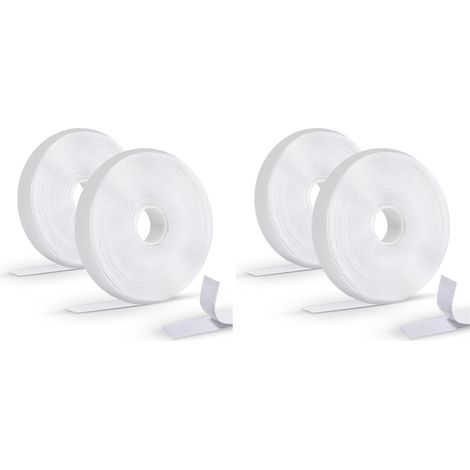 Bande Adhésive Double Face Extra Forte - 8m x 2cm Scratch Autocollant pour Fixation Sans Percer Tableau, Cadre Photo, Fenêtre, Moustiquaire - Rouleau Autocollant , 2 Pièces Blanc (1/5)