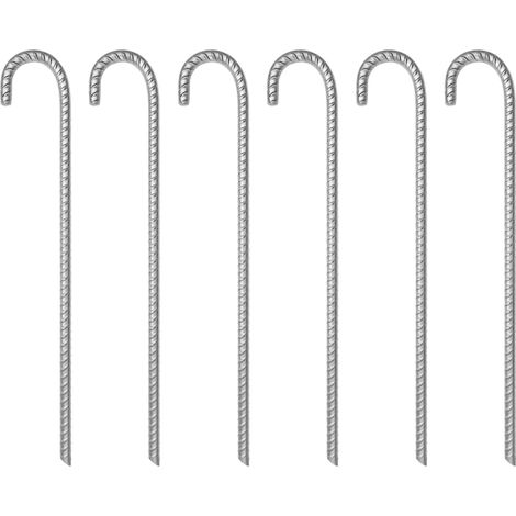 Zeltheringe 6 Stk. 41,5 cm Ø12 mm Verzinkter Stahl