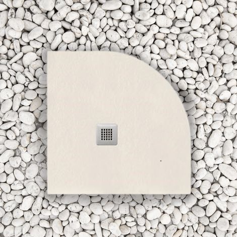Piatto Doccia 80x80 cm Semicircolare Vulcano Line Slim Beige RAL 9001 In Resina Sintetica e Polvere Di Marmo Con Piletta In Omaggio - FRASCIO