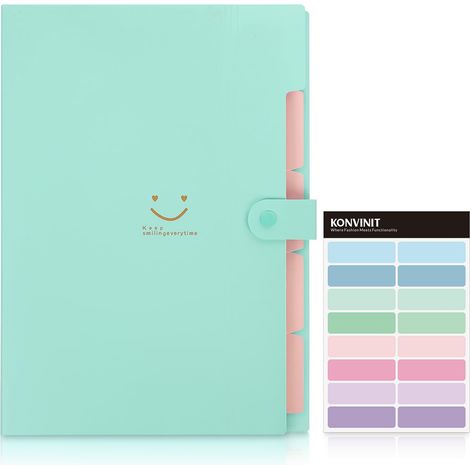 Trieur à documents format A4 en Polypropylène PP avec 5 compartiments imperméable, souple, et légère, fournitures de bureau et de scolaires (1/5)