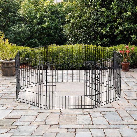 Barrière pour chien schwarz en metall 61 x 4 x 61 cm (1/5)