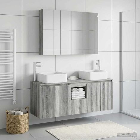 vidaXL Bathroom Cabinet Set 4 pcs Grey Sonoma Engineered Wood (1/5)