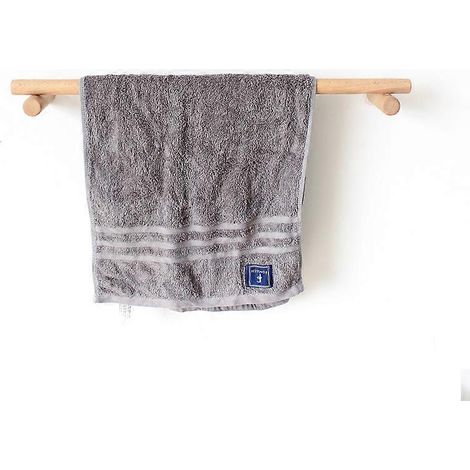 Porte-serviettes mural créatif en bois, à un seul poteau (Couleur : hêtre) (1/5)