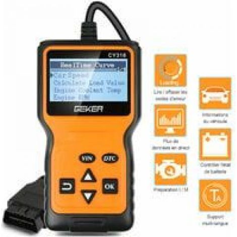 Outil de diagnostic universel OBD2 pour voiture, lecteur de codes, valise de diagnostic, scanner OBDII, assistance en français