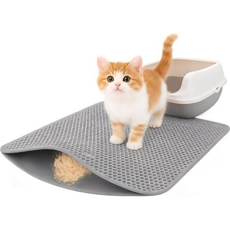 Katzenstreumatte, doppellagig, wasserdicht, Wabenstruktur, EVA, für Katzentoilette (1/5)