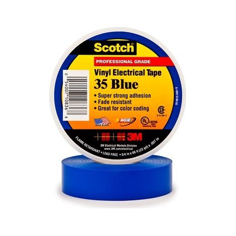 3M 80050 80611211584 SCOTCH 35 RUBAN ADHÉSIF 19 MM X 20 M BLEU