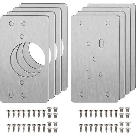 Pannello di riparazione cerniere - Armadi - Acciaio inox - 35 mm - A scomparsa - Kit di riparazione cerniere - Armadi - Armadi con ante a libro - Mobili in legno (1/5)
