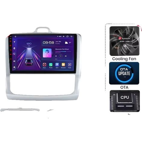 Radio para coche, pantalla táctil, sistema de navegación, compatible con Ford Focus Mk2 (C307) 2004-2011, ventilador de refrigeración integrado, navegación GPS Android, V1 Plus (2GB-32GB) - A (1/2)