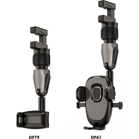 Support de téléphone pour rétroviseur de voiture Flexible, support réglable à 360 ° pour une conduite mains libres et sûre (1/5)