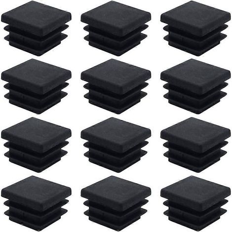 Patins pour meubles, 40 pièces, chevilles carrées en plastique noir 20 mm x 20 mm (1/5)