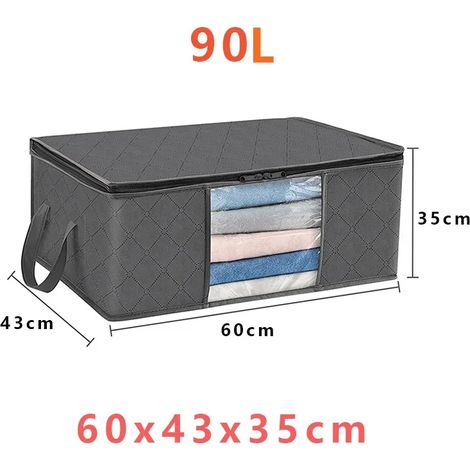 Sac de rangement grande capacité pour vêtements, sac de rangement pliable pour couvertures, organisateur de vêtements pour chambre à coucher (1/5)