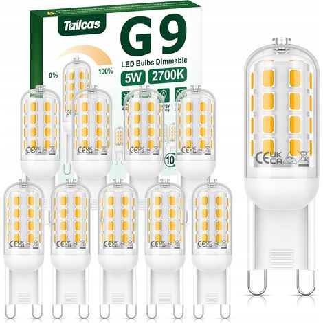 12 ampoules LED G9 5W 500 lm blanc froid pour lampes halogènes (1/4)