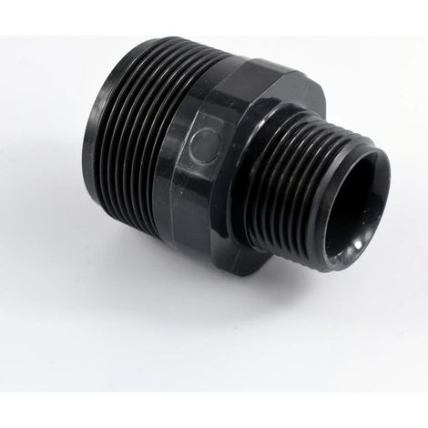 Raccord PVC Réduction 1 1/2" x 1" - Double Mamelon PVC-U pour Plomberie (1/3)