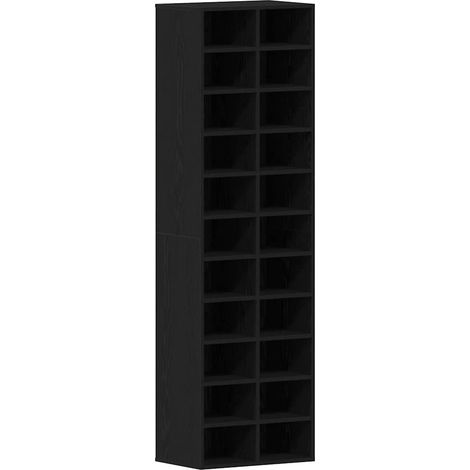 Shoe Cabinet Black Oak 54x34x183 cm Engineered Wood vidaXL