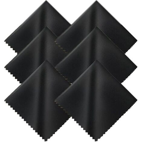 Chiffon de nettoyage pour lunettes 6 pièces - noir, 15 x 18 cm, chiffon de nettoyage pour écran en microfibre chiffon de nettoyage pour écran de lunettes (1/5)