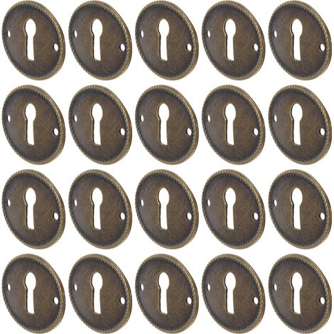 Plaques de recouvrement serrure Lurrose à bords lisses, lot 20 (1/5)