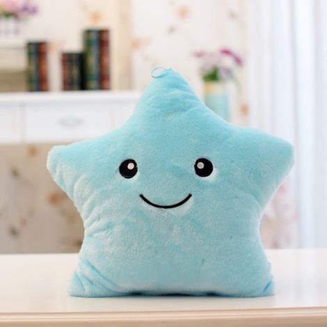 MINKUROW Cuscino Colorato In Peluche Con Stella A Cinque Punte (Blu) (1/3)