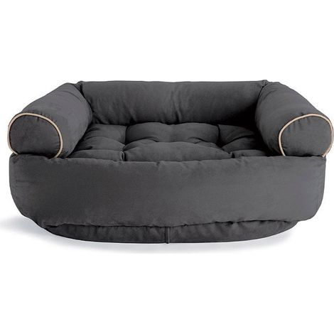 Hundesofabett aus Memory-Schaum, ideal zum Schlafen und Spielen. Weich und bequem, dunkelgrau, Größe L. (1/2)
