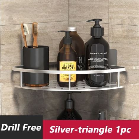 Étagère de douche mural argenté pour salle de bain (1/5)