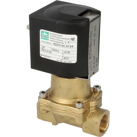 Electrovanne Buschjost 8254100.9154.0244 G3/8,3,0m³/h,0-10bar +90°C,NBR, 24VAC