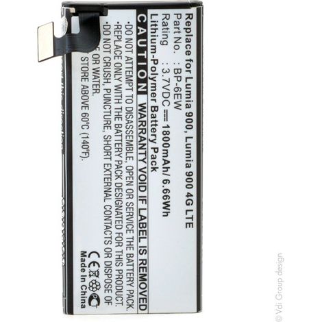 NX - Batterie téléphone, smartphone, GSM pour Nokia 3.7V 1800mAh - BP-6EW (1/4)