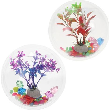 1 Aquarium Mural, Acrylique Transparent, Design Rond, 15 Cm, Décoration Intérieure (1/5)