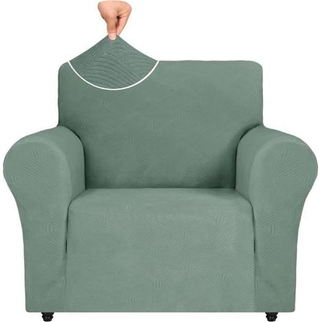 Housse de Fauteuil - Universelle - Vert Clair - Antidérapante - Protection Canapé - Hiver (1/4)